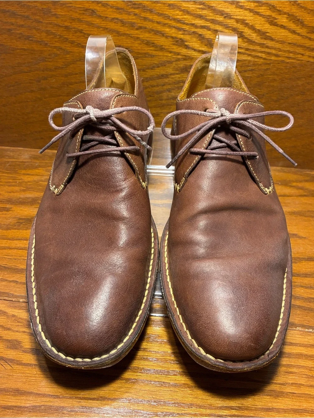 Cole Haan Contrast Stitch Derby Shoes Brown Leather Men’s Size 11